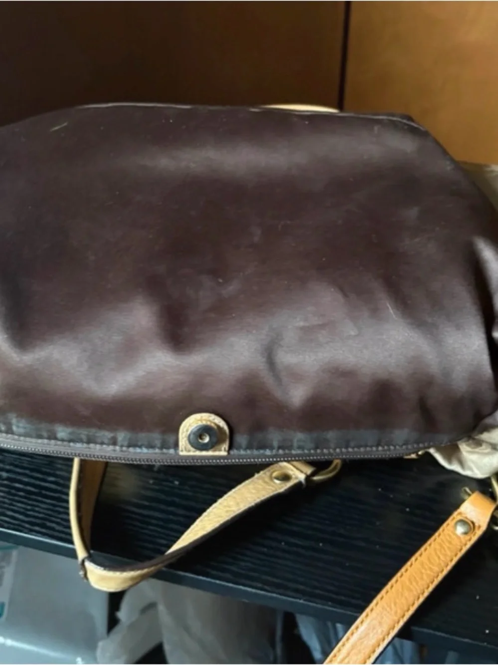 Coach Metallic Taupe Shoulder Bag with Signature Jacquard